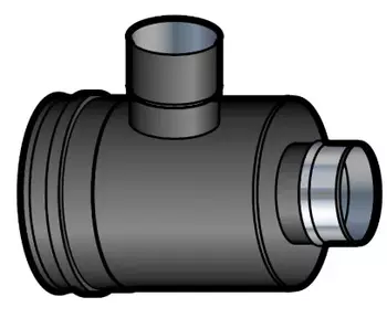 ELEMENT DROIT PRISE D'AIR HORIZONTAL 90° Diam100/150 Noir (vers adaptateur) PGI